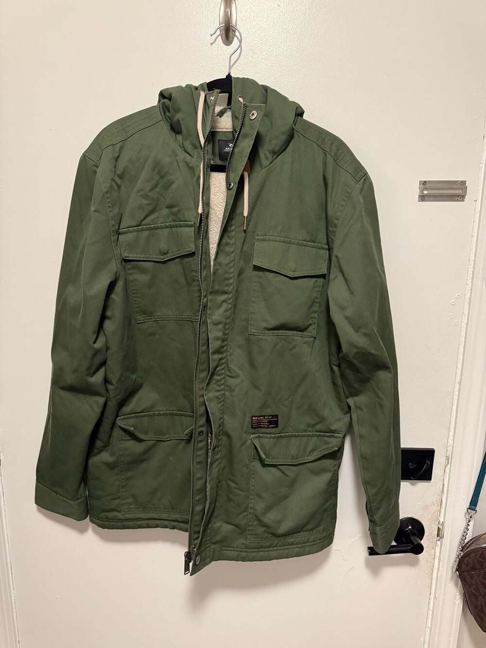 Rip Curl Men's Anti-Series Departed Sherpa Lined Hooded Jacket - Forest Green